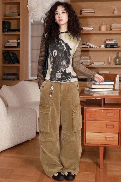 Retro Corduroy Cargo Pants