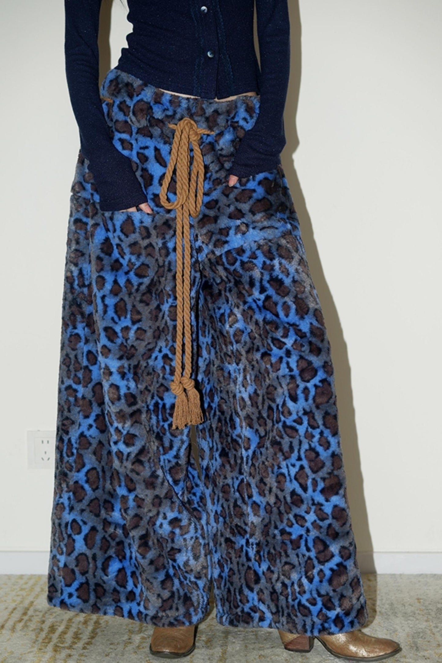 Leopard Pattern Loose Fit Lounge Pants