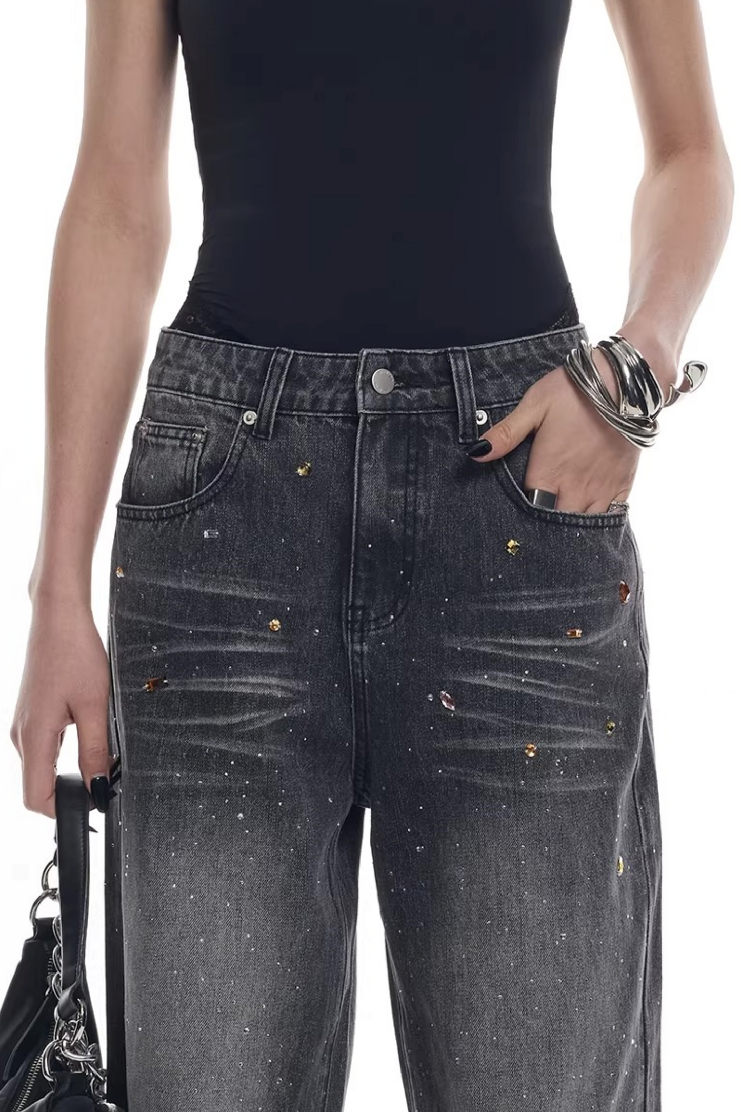 Starry Sky Rhinestone Jeans