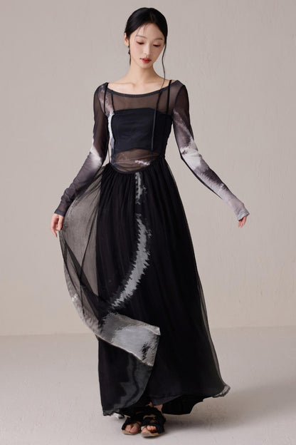 Chic Black Silk T-Shirt Dress