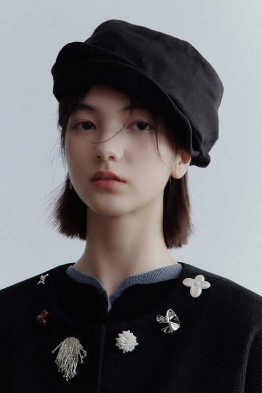 Deconstructing Linen Newsboy Hat