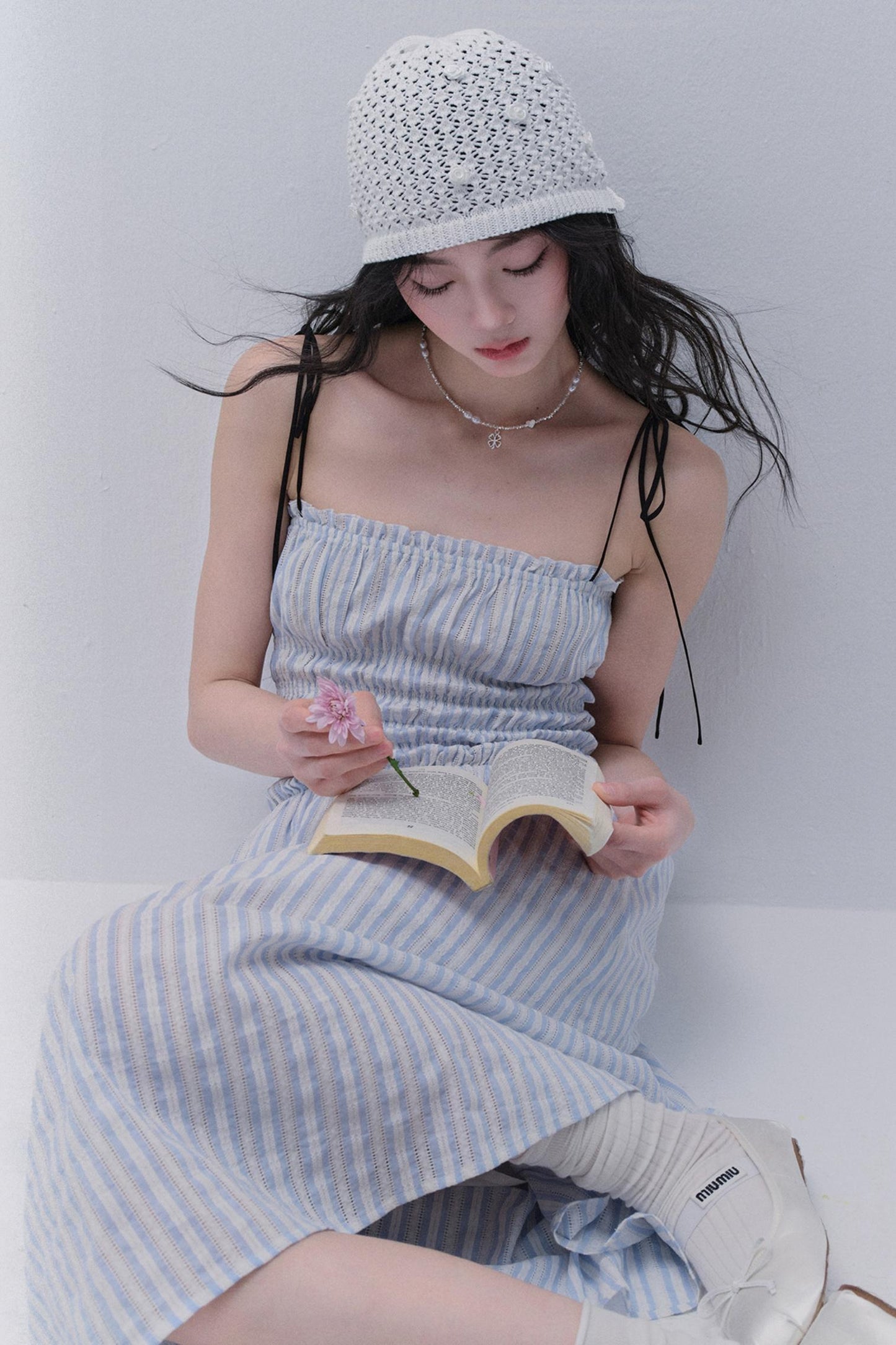 Striped Halter Maxi Dress