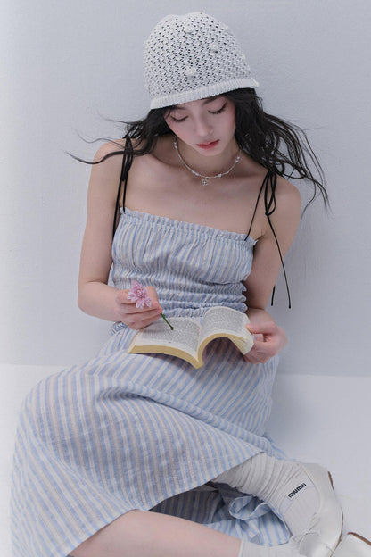 Striped Halter Maxi Dress