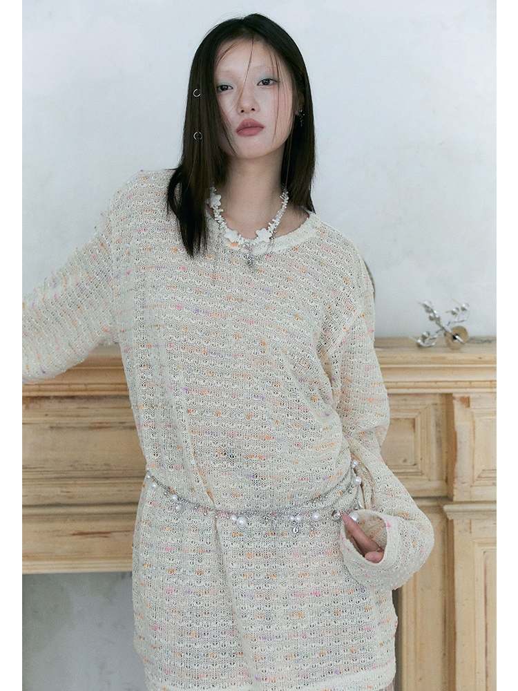 Colorful Dots Loose Pullover Knit