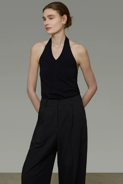 Unspoken Black Backless Camisole