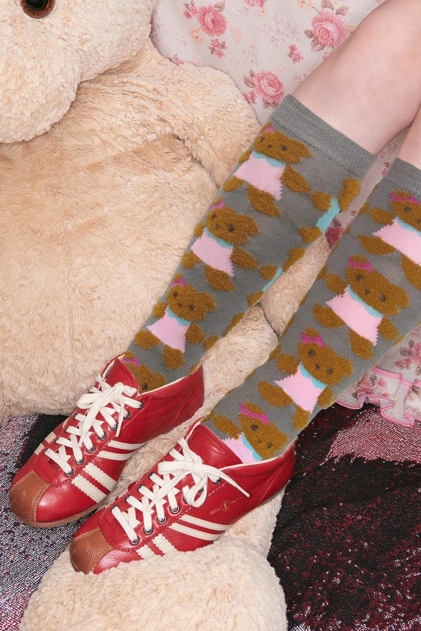 Bear Plush Knitted Socks