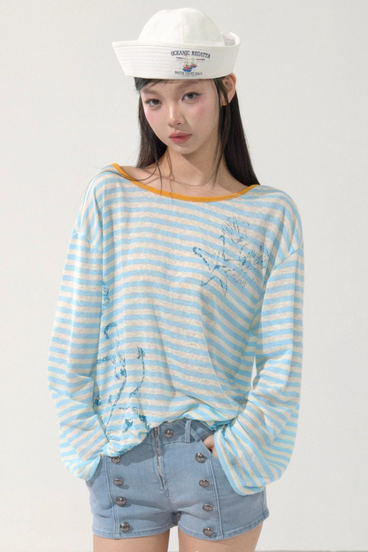 Versatile Striped Cover-Up Top