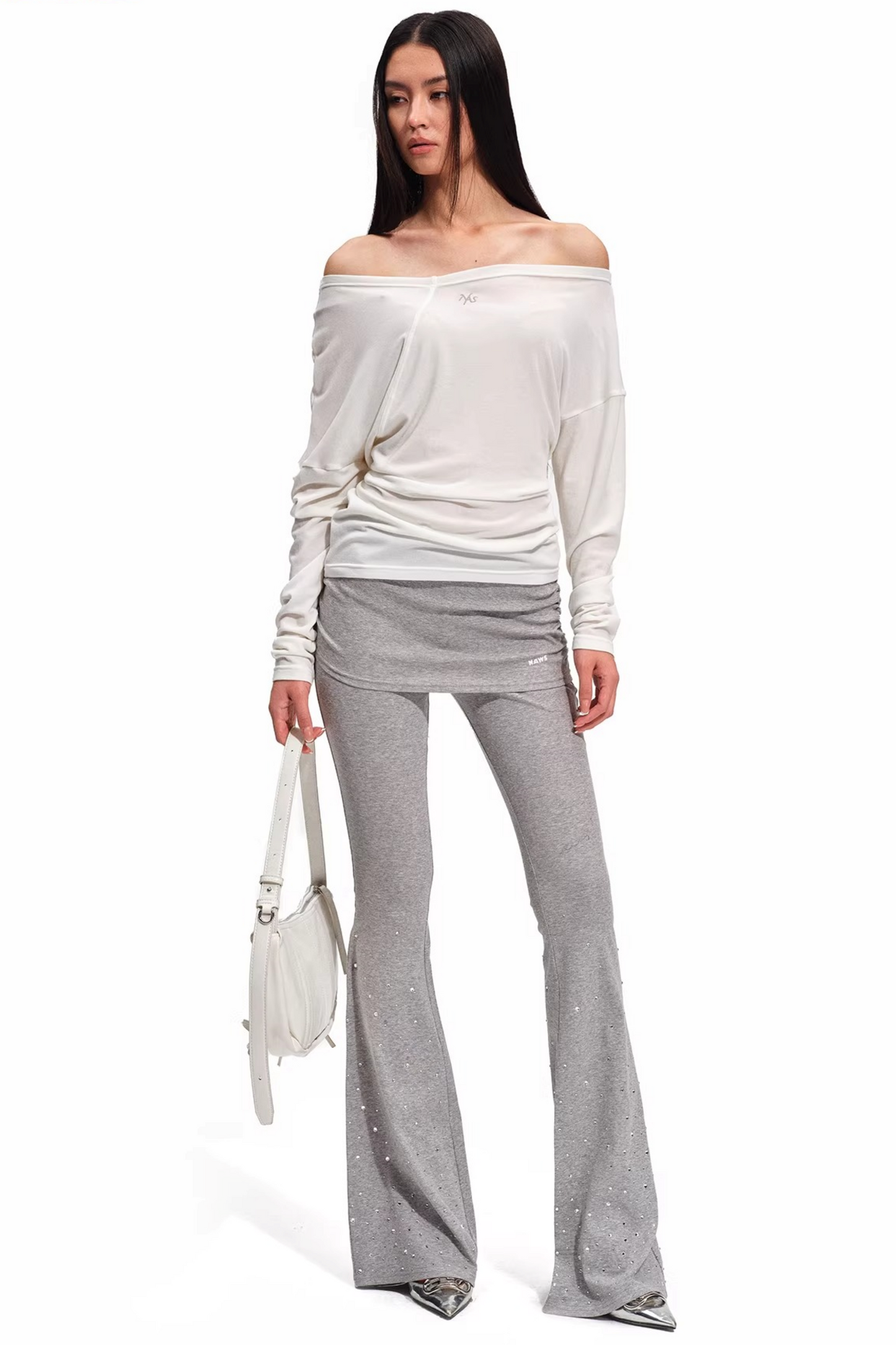 Merino Wool One-Shoulder Knit Top