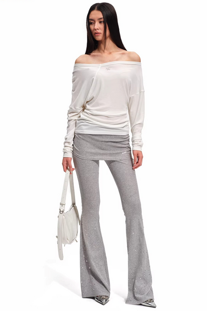 Merino Wool One-Shoulder Knit Top