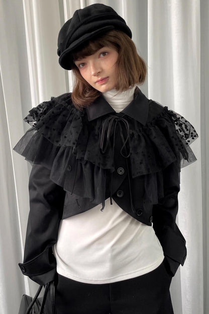 Deodorizing Mesh Lace-Up Shawl Cape