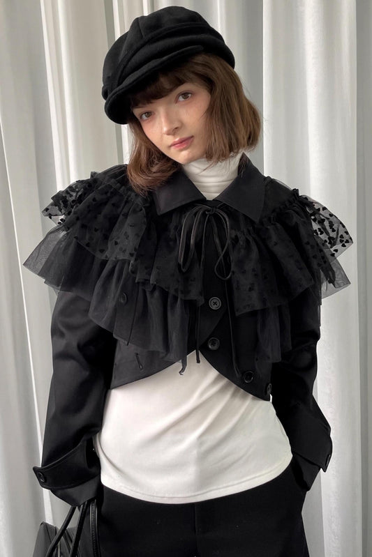 Deodorizing Mesh Lace-Up Shawl Cape