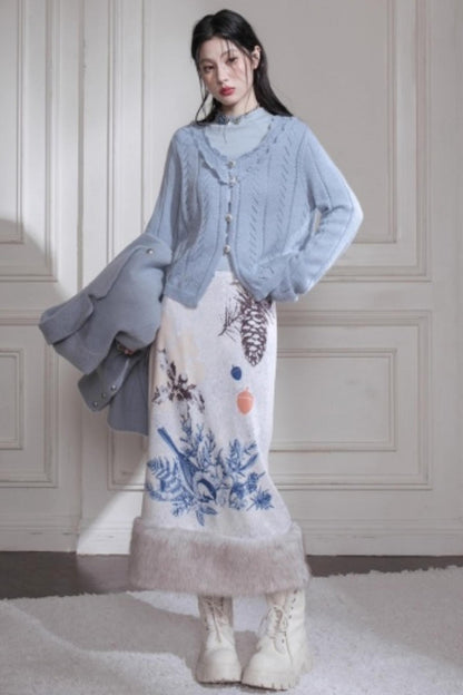 Winter Night Snow Plush Skirt