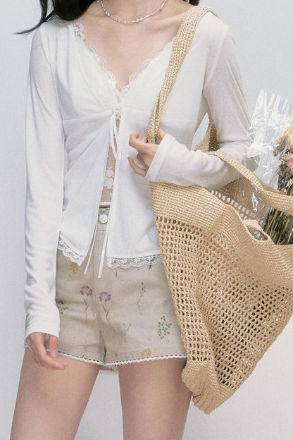 Lace Tencel Cardigan Set-Up