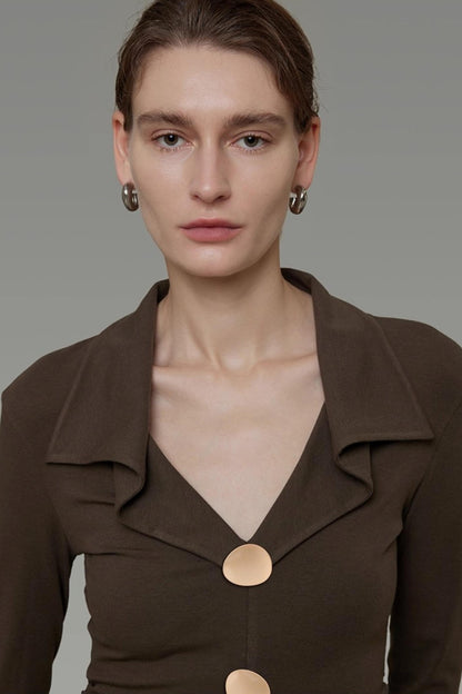 Waist Slimming V-Neck Knitted Sweater