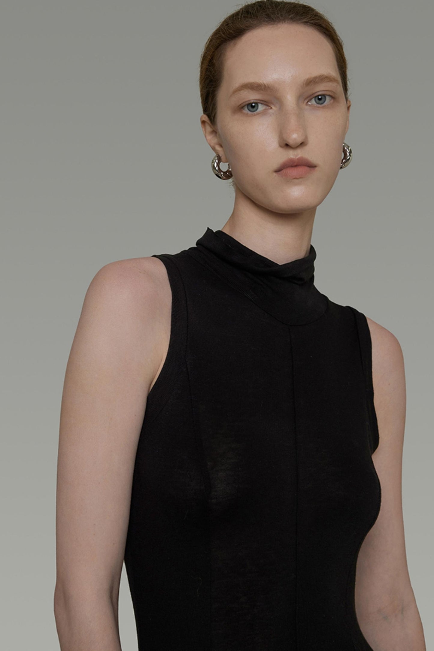 Sleek Strapless Midi Dress