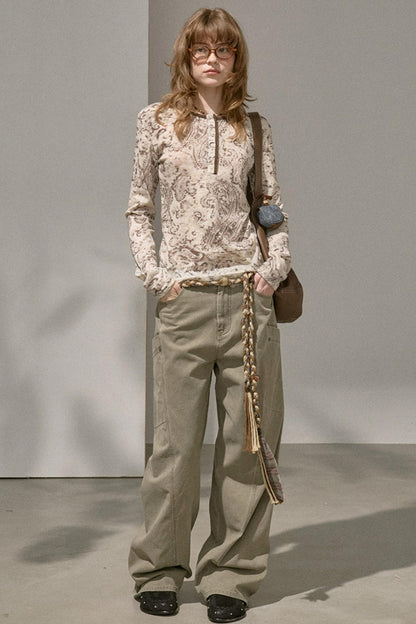 Slim Flower Knitted Top