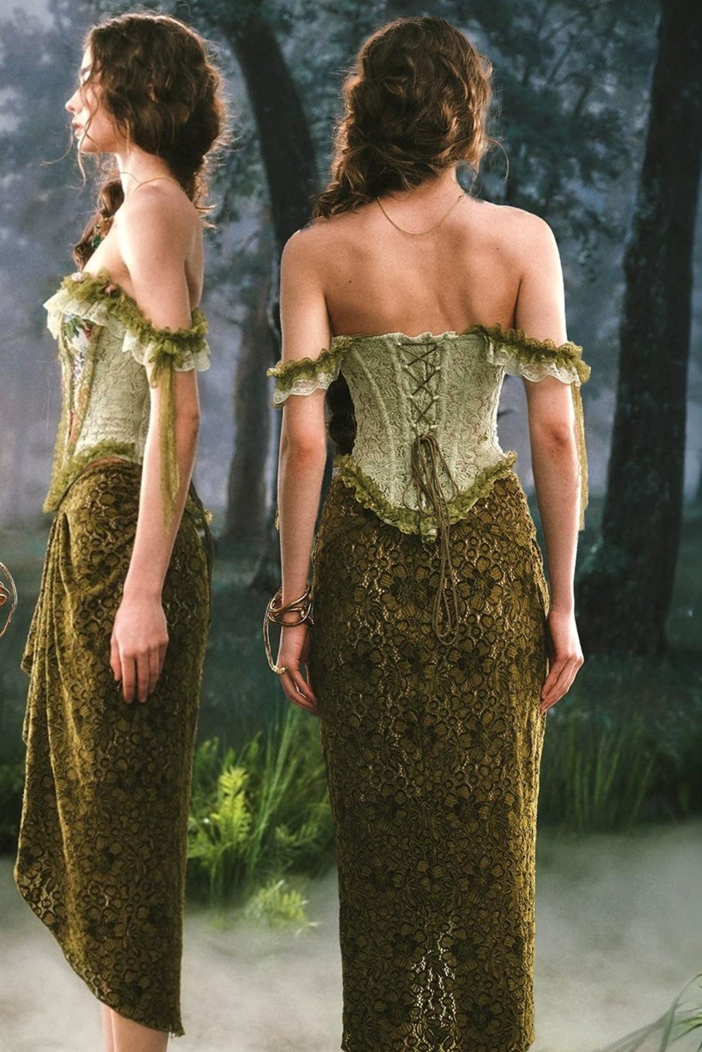 French Baroque Lace Corset Skirt Set-Up