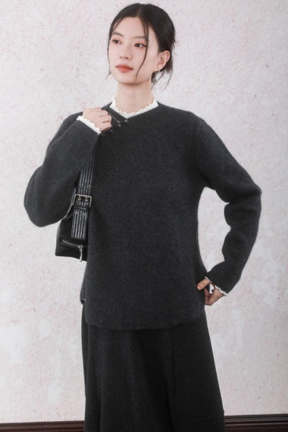 Stone Gray Rabbit Fur Top