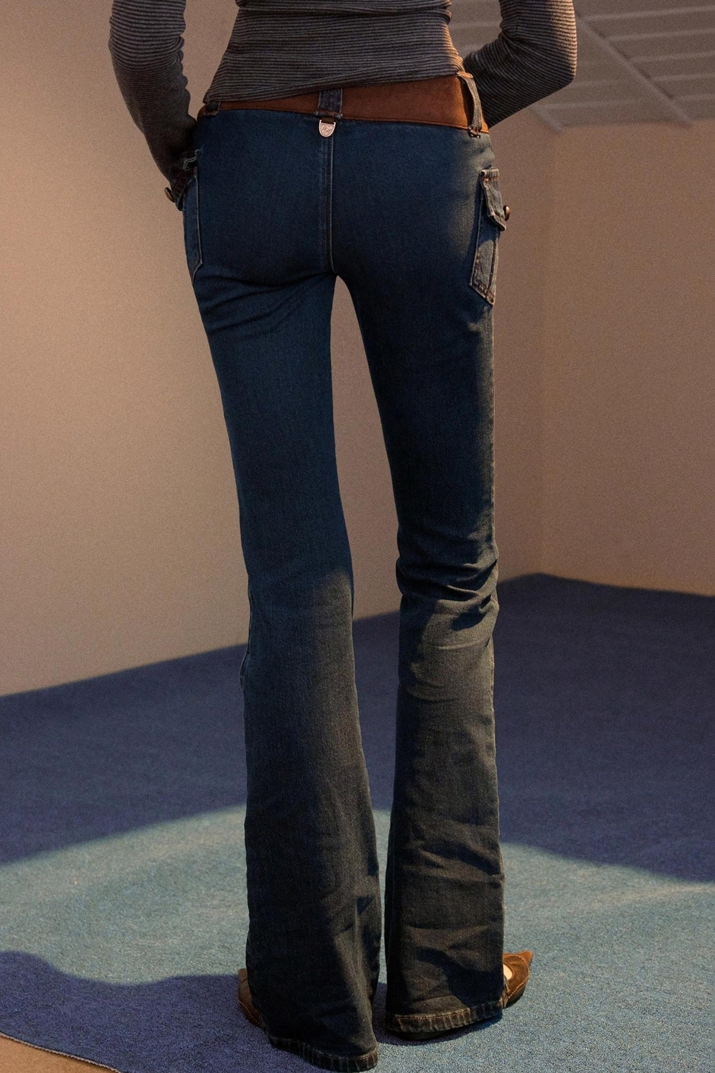 Vintage Patchwork Flared Jeans