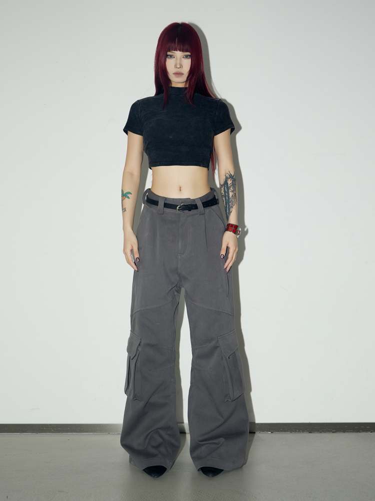 Multi Pocket Wide Leg Cargo Pants