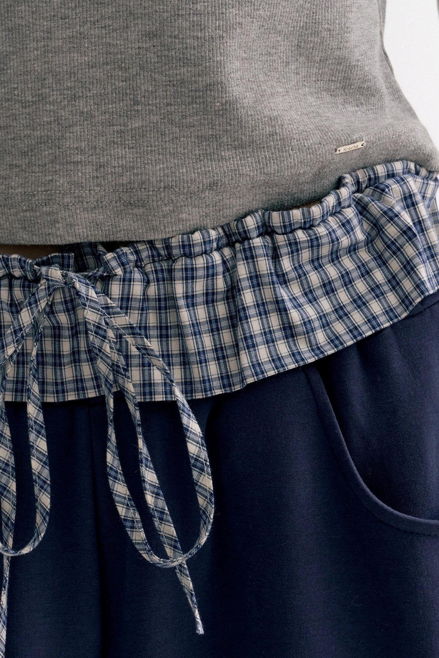 Lazy Contrast Wide-Leg Sweatpants