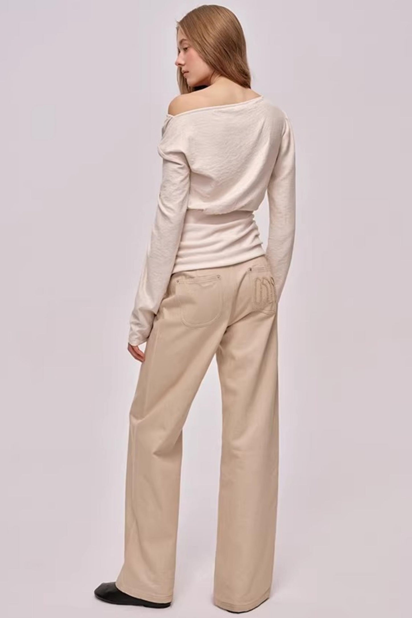 Custom-Dyed Pink Apricot Denim Pants