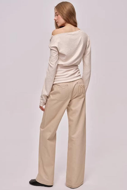 Custom-Dyed Pink Apricot Denim Pants