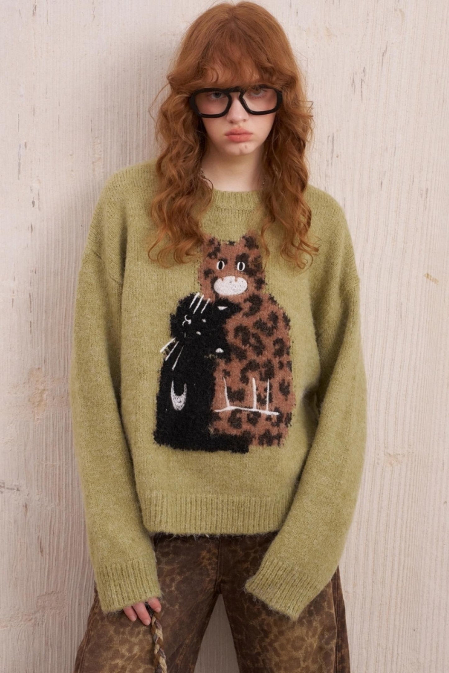 Embroidered Crew Neck Sweater