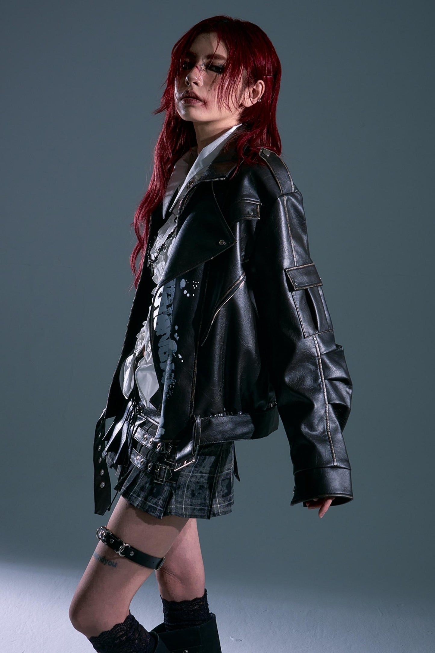 Vintage Distressed Printed Shawn Jacket