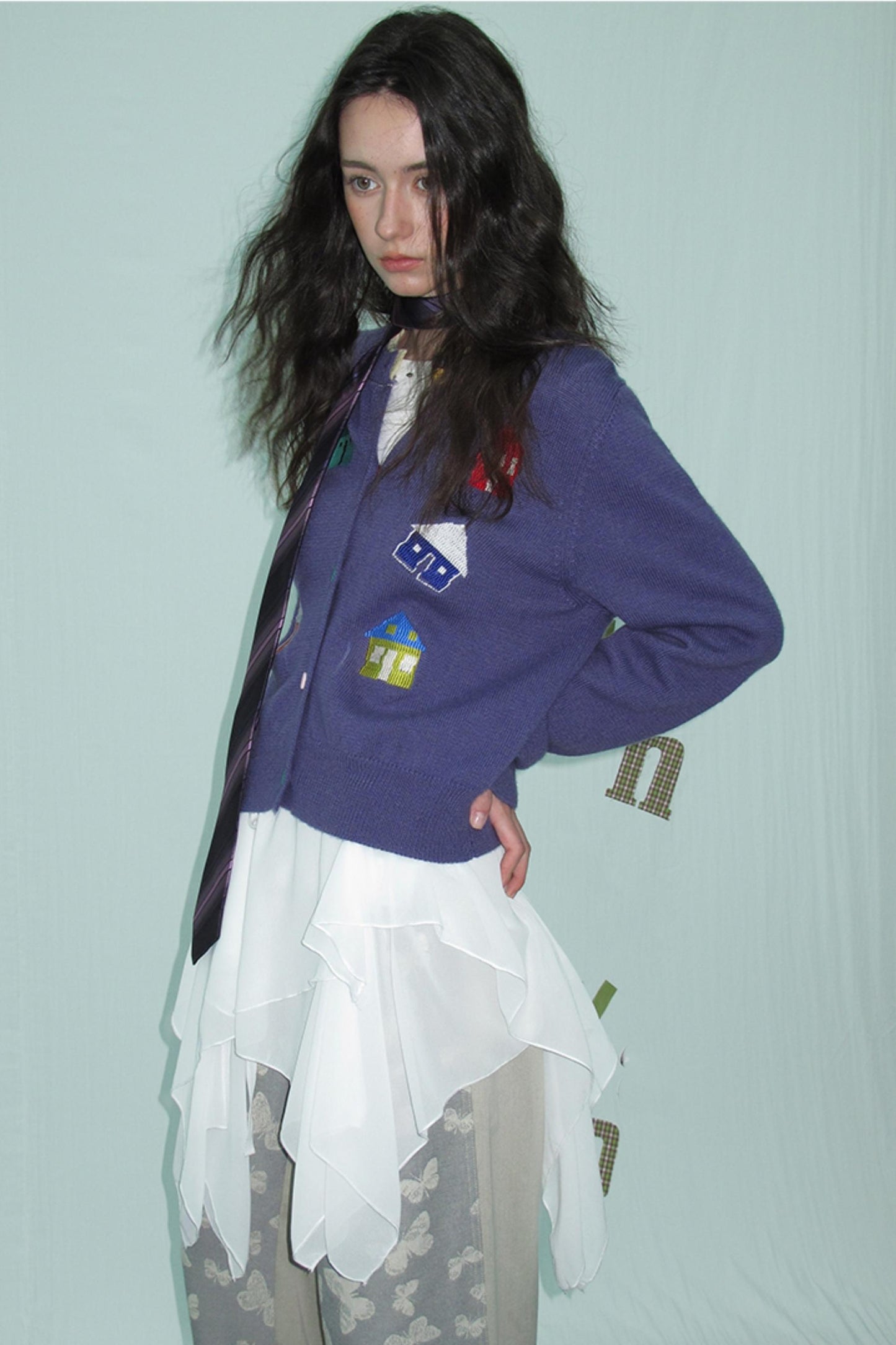 Jacquard Denim Jeans Pants