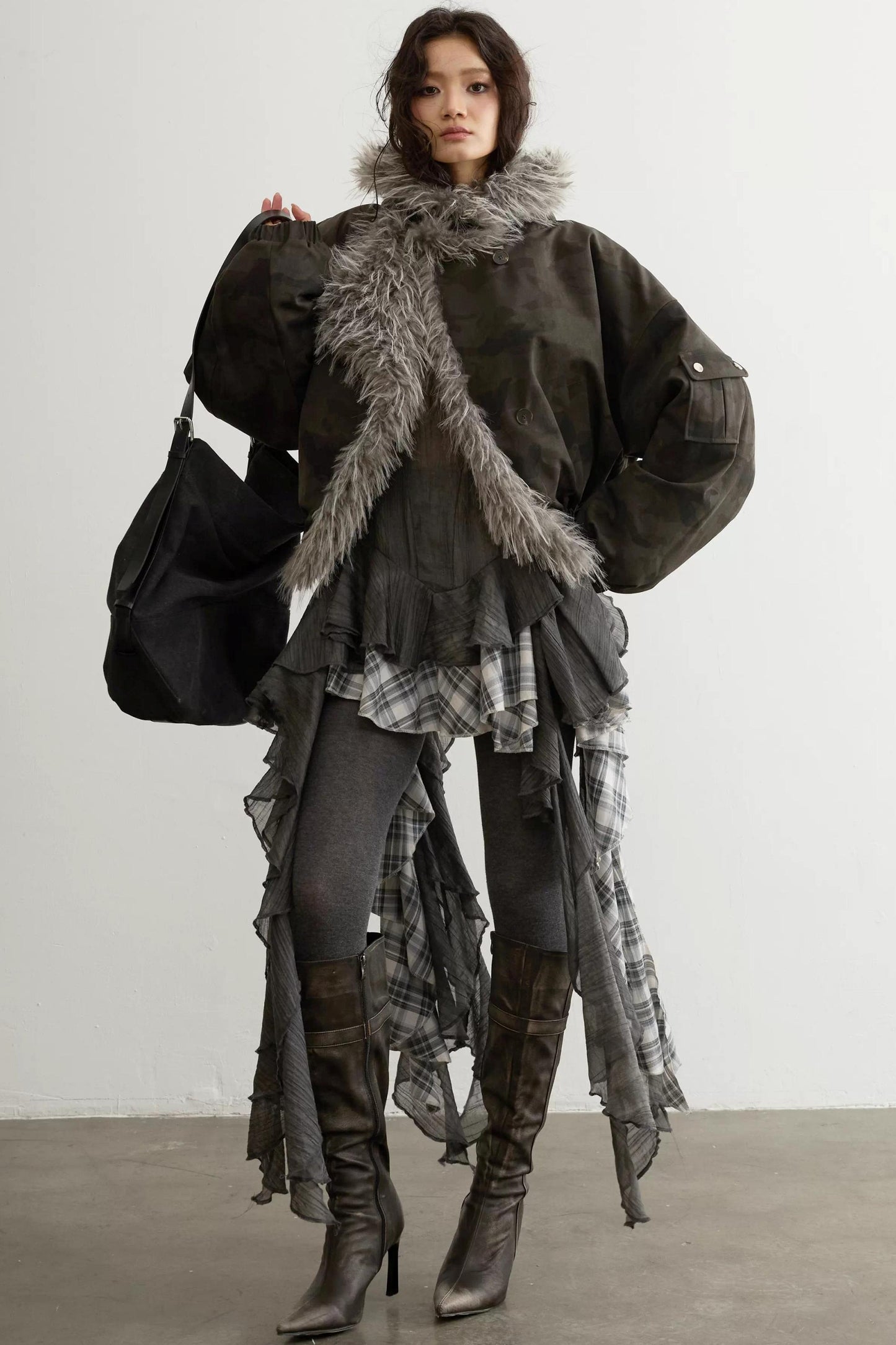 High-Waisted Aviator Jacket