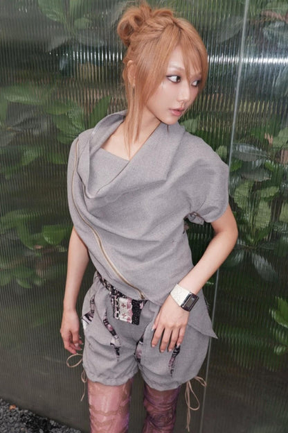 Irregular Patchwork Lantern Shorts