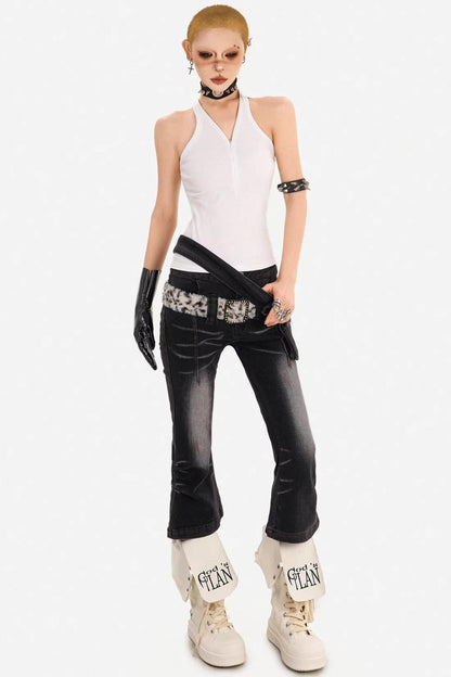 Textured Ribbed Zipper Vest