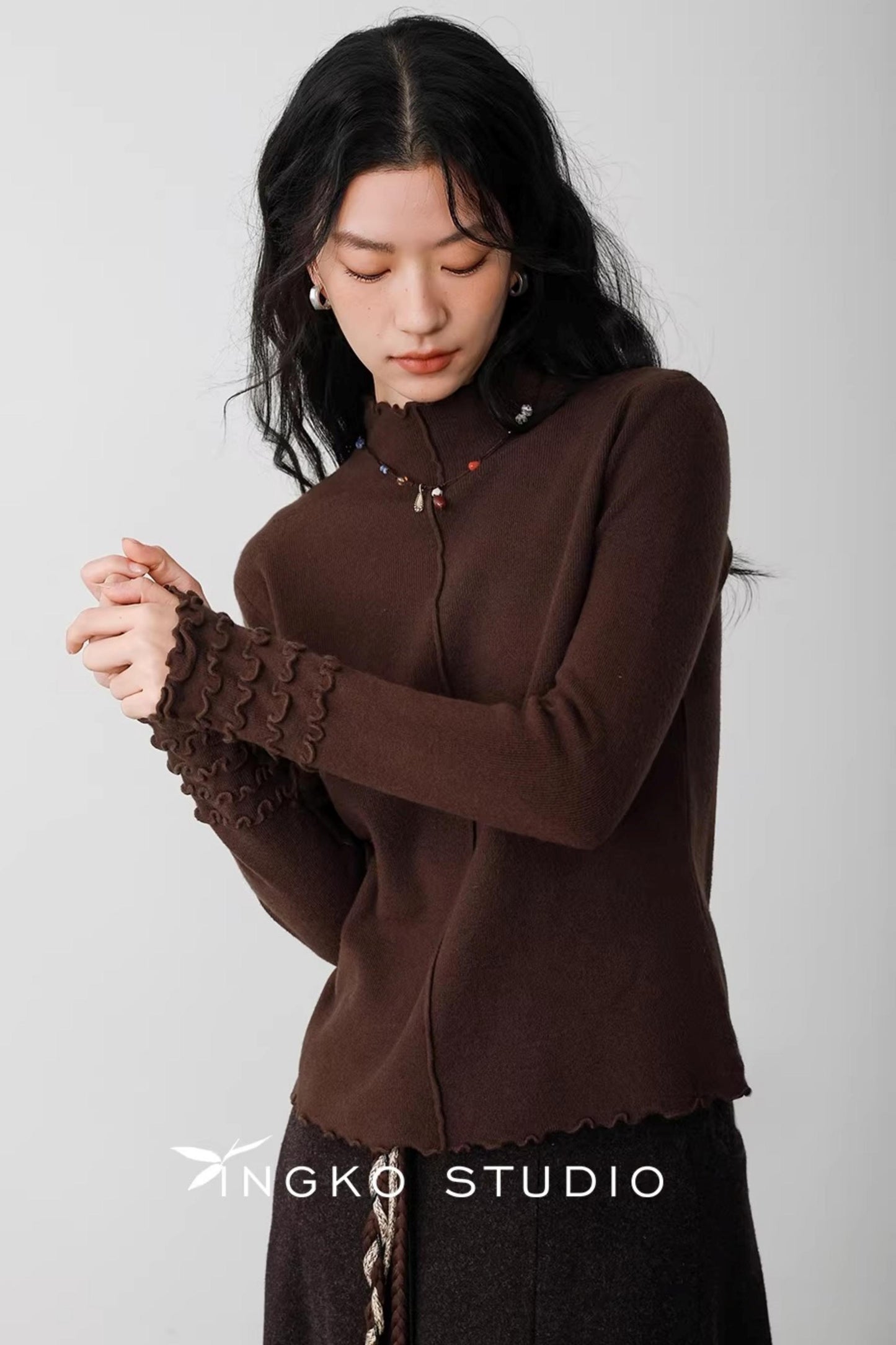 Karamell Latte Wellenpullover