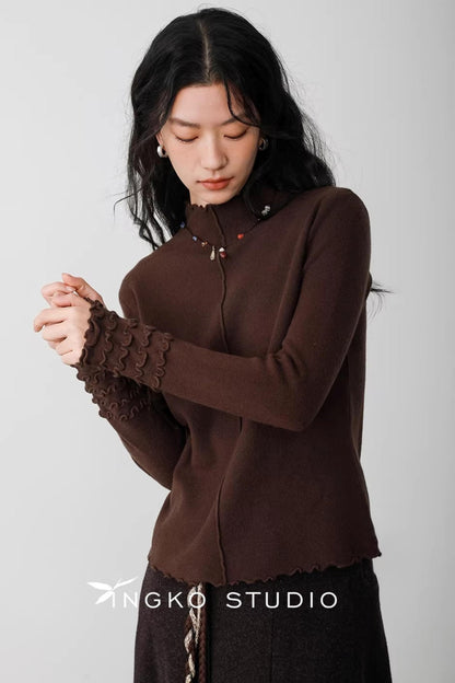 Karamell Latte Wellenpullover
