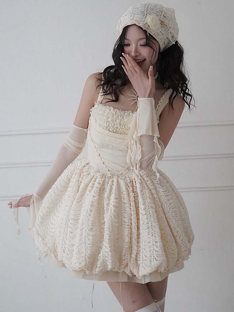 Niche Strap Princess Puff Dress