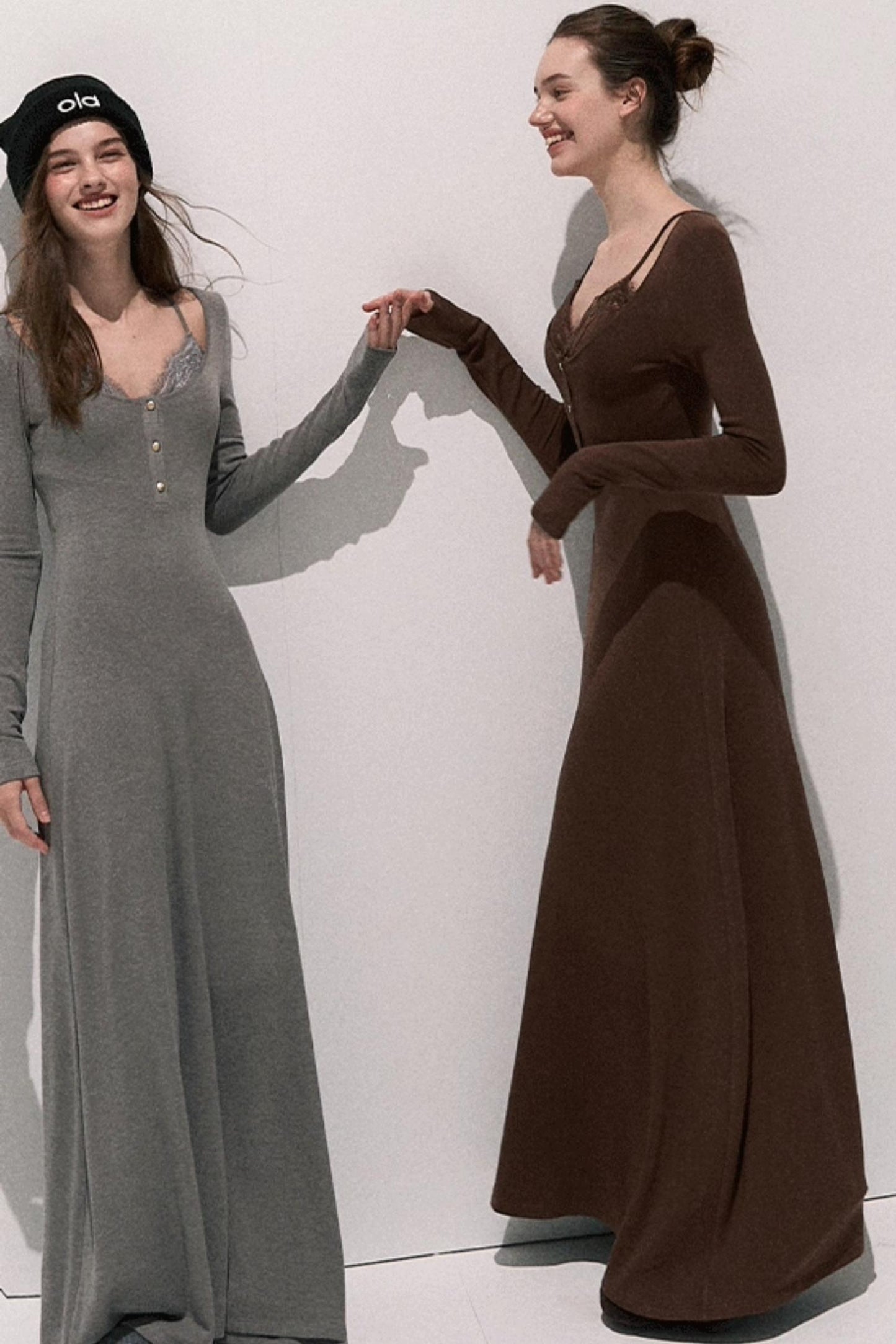 Basic Lace Knit Waist Dress