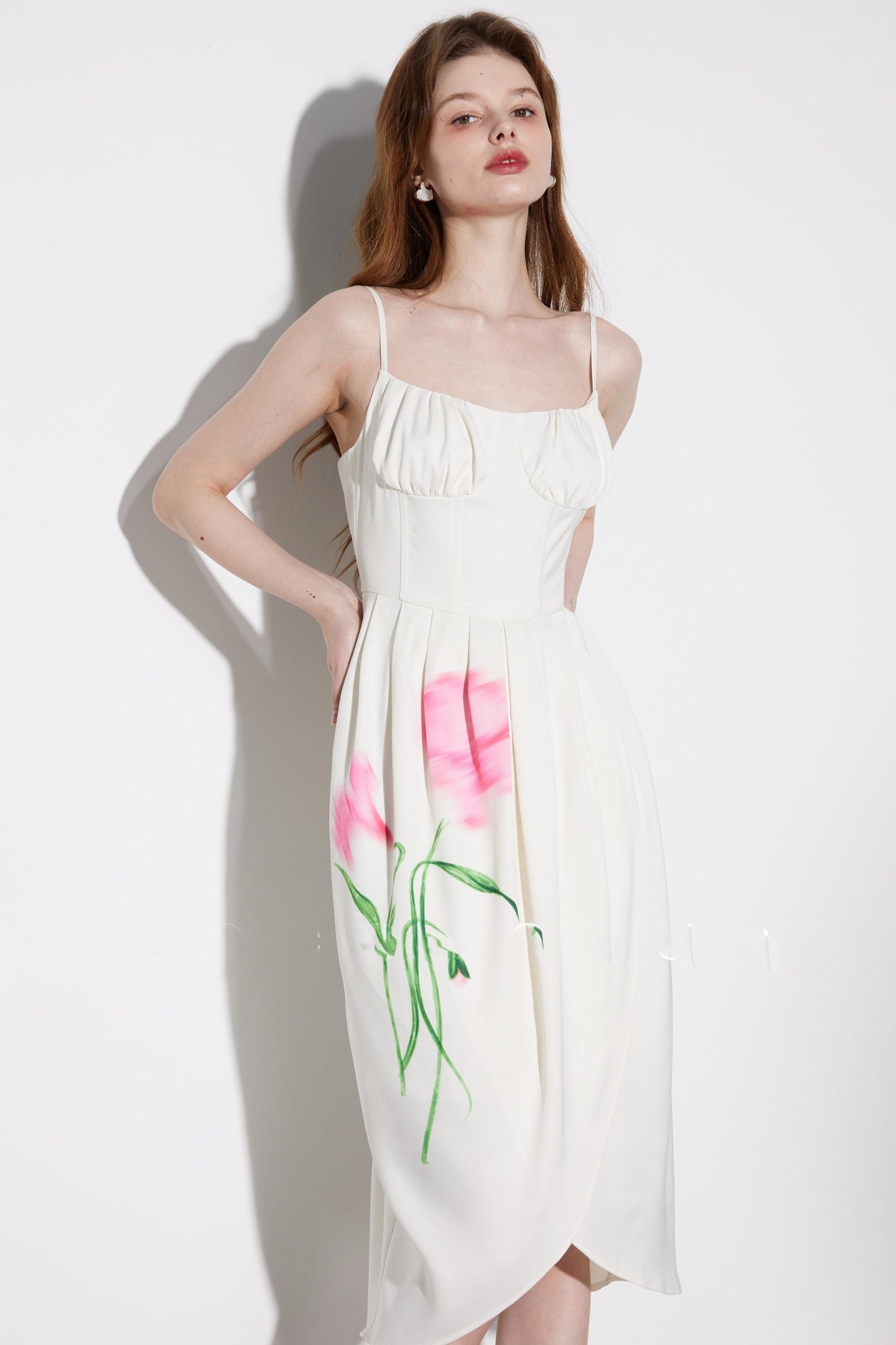 Summer Pink Shadow Midi Dress