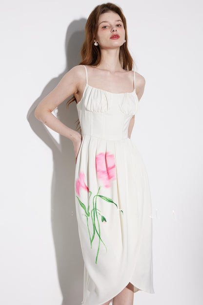 Summer Pink Shadow Midi Dress