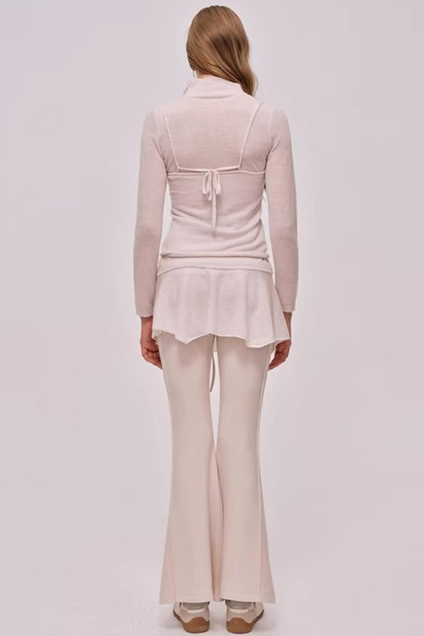 High-Waisted Drawstring Flared Pants