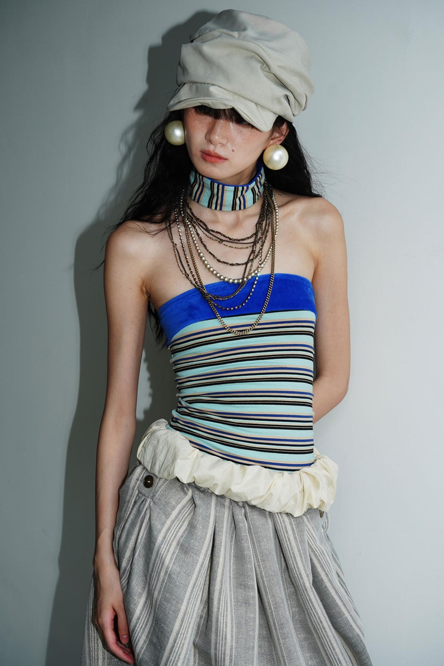 Vintage Striped Bandeau Set