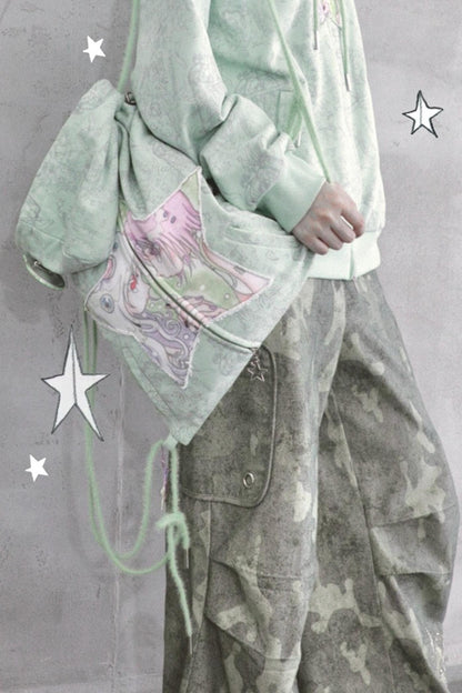 Dreamcore Double Shoulder Sweatshirt Drawstring Bag