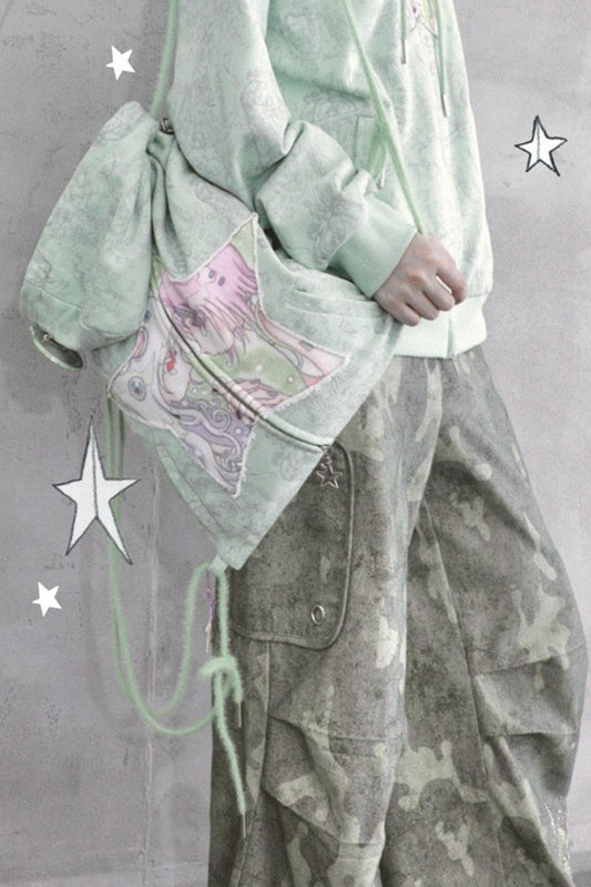 Dreamcore Double Shoulder Sweatshirt Drawstring Bag