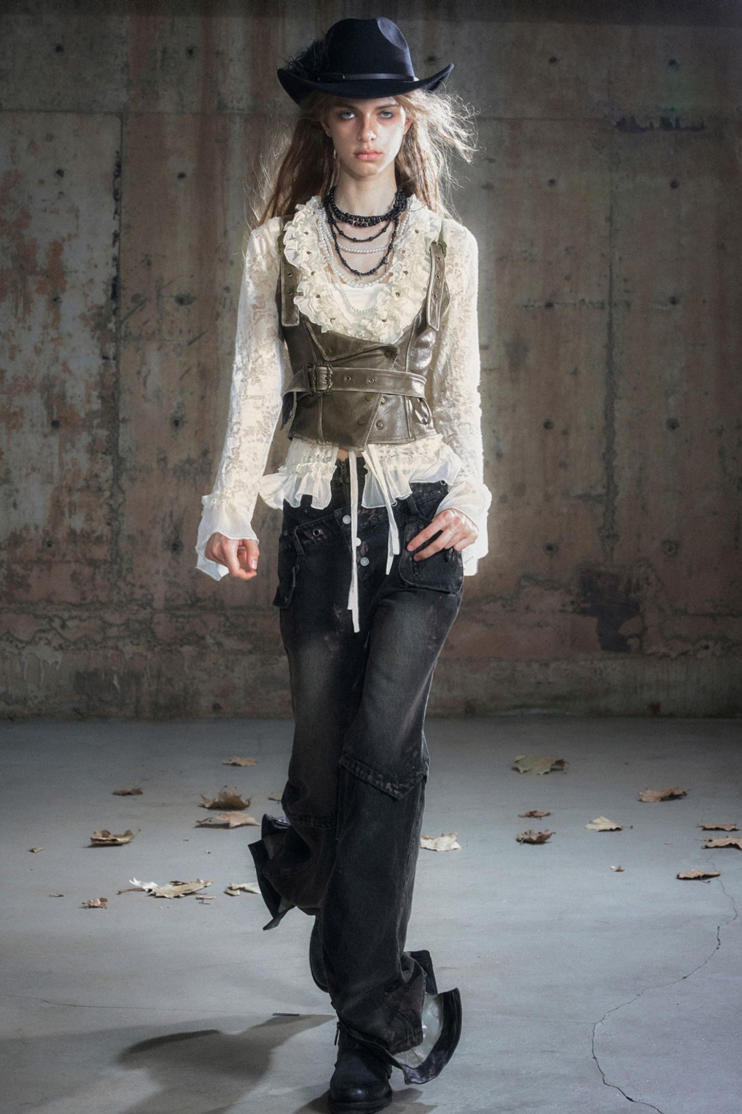 Patchwork Distressed Pants