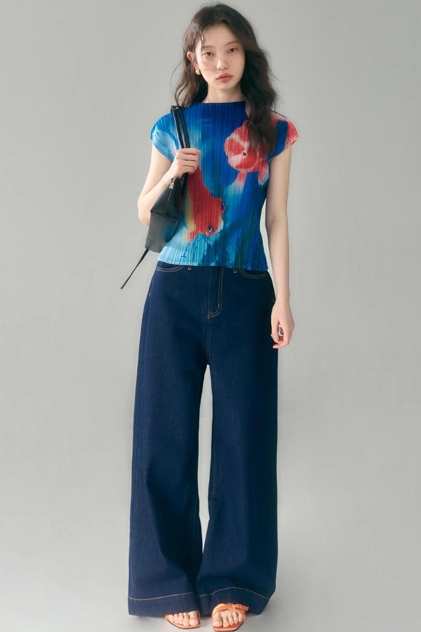 Goldfish Retro Pleated Top