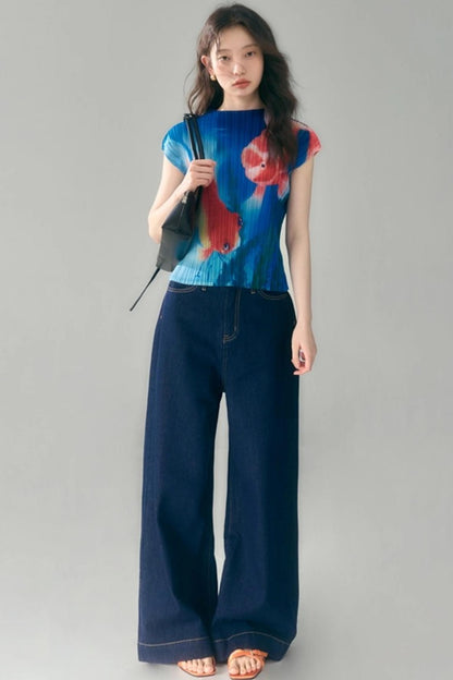 Goldfish Retro Pleated Top