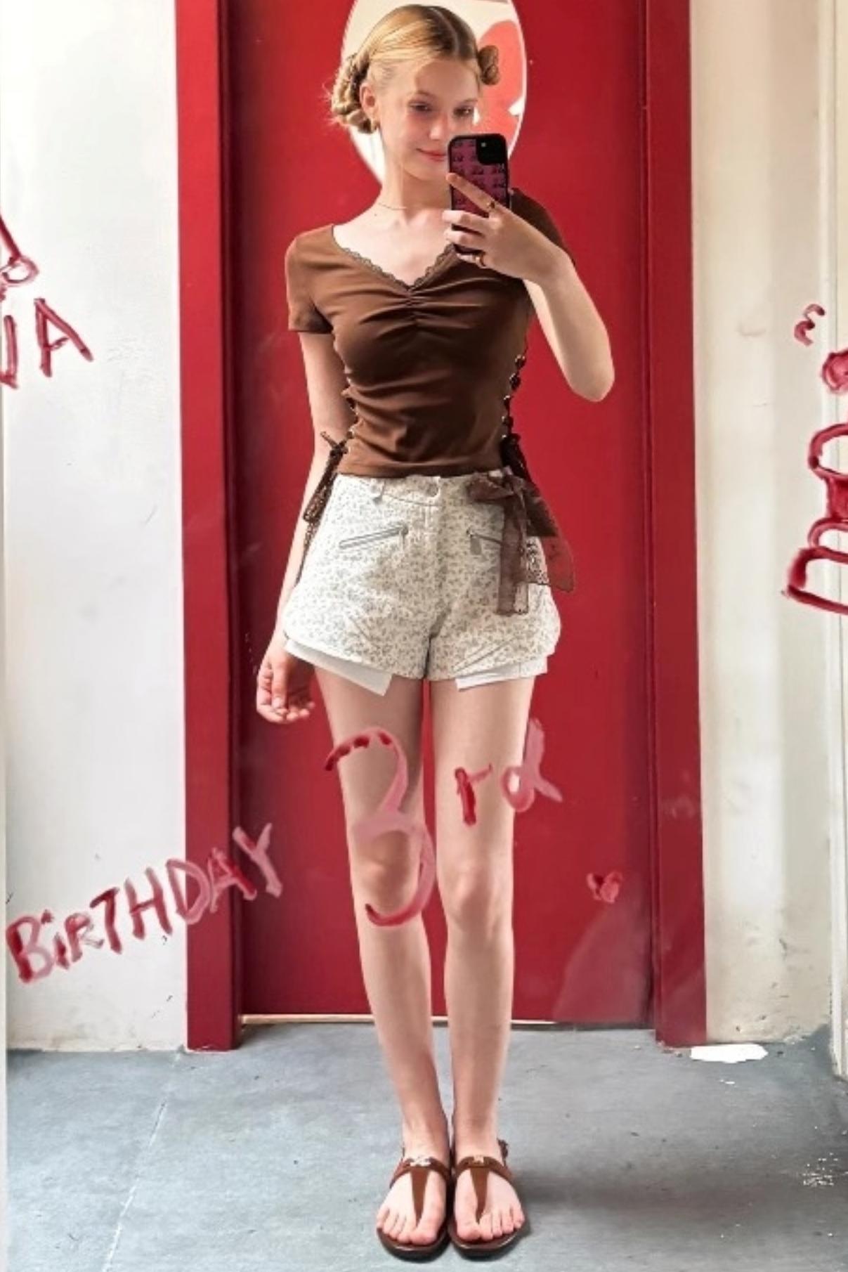 Elegant V-Neck Pleated T-Shirt