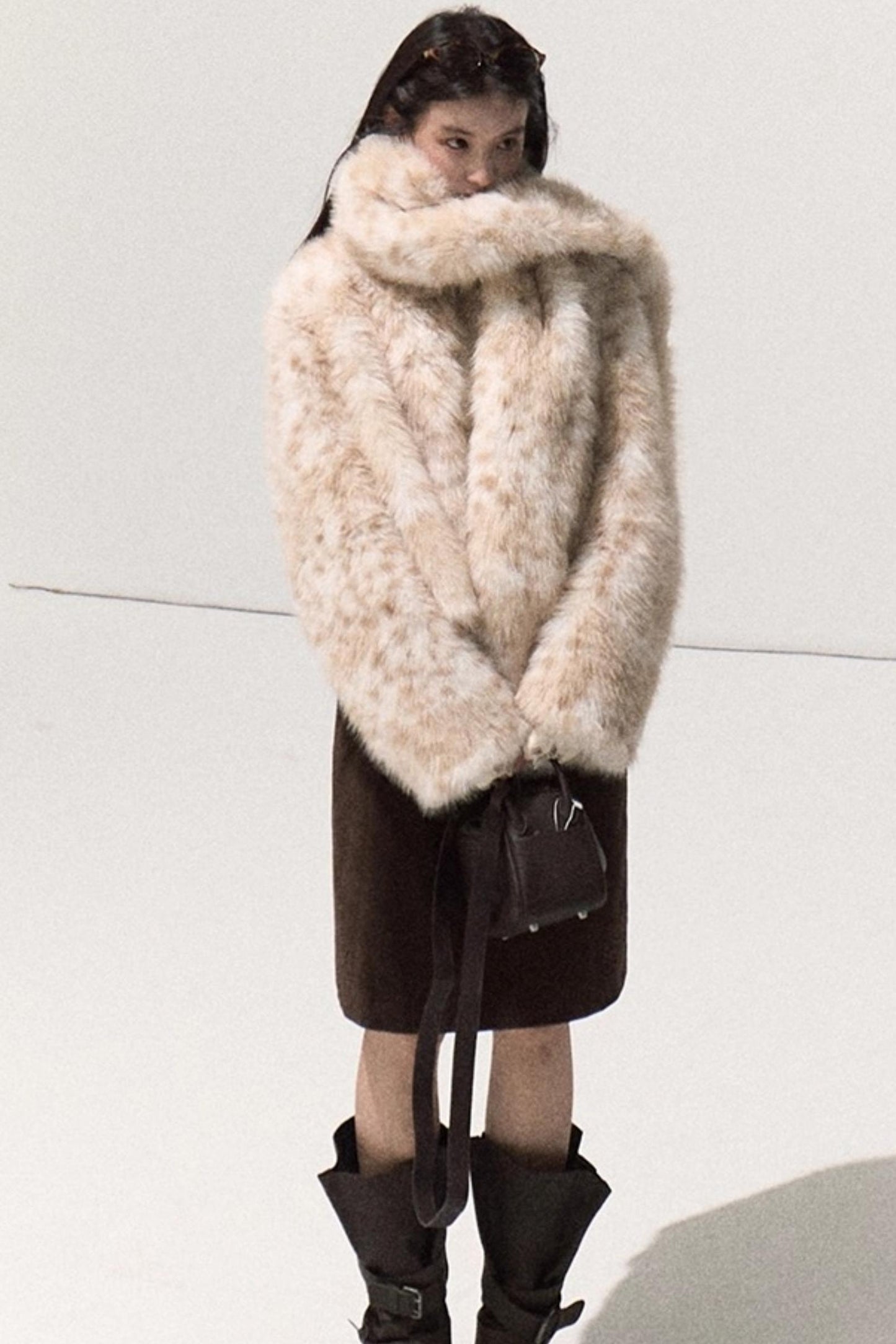 Leopard Print Fur Coat set-Up