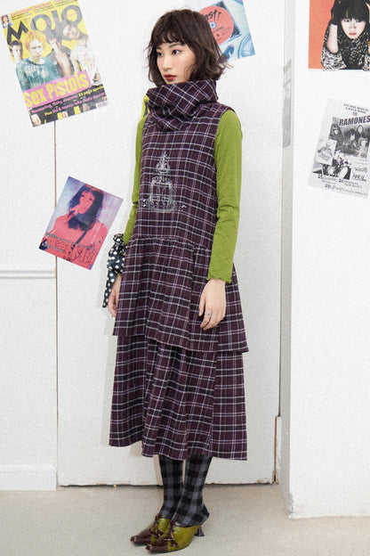 Illusion Plaid Tank Dress