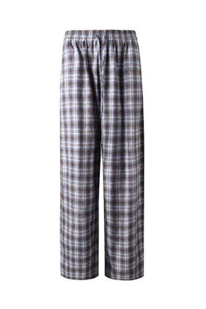 Plaid Color-Blocked Winter Pants